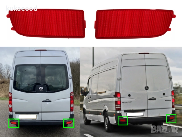 Рефлектор за задна броня на Mercedes Sprinter W906, снимка 4 - Части - 54105153