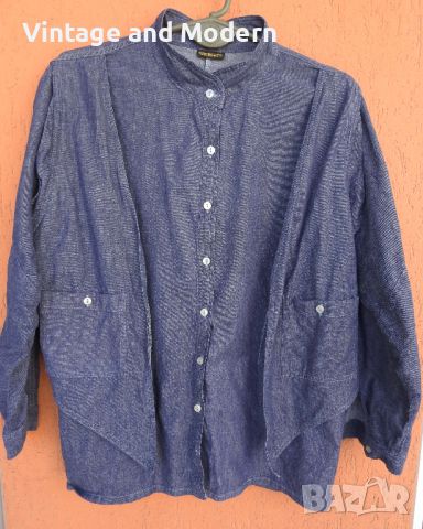 Винтидж ретро соц. дамска дънкова риза Левент 80-те (L/XL) 170 , снимка 1 - Ризи - 45388304