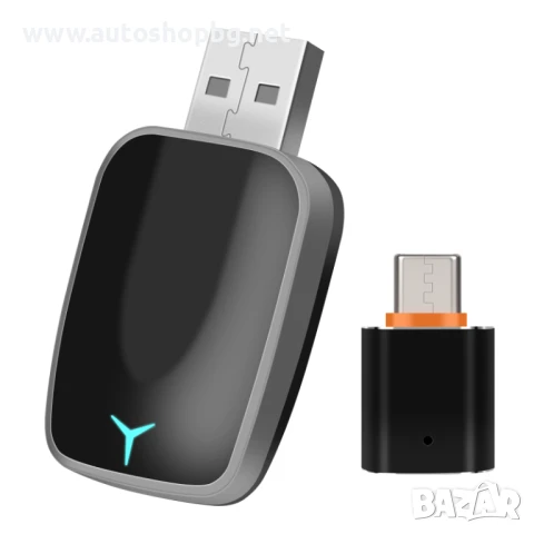 Car AI Box 2 в 1 Dongle USB безжичен Carplay / Android Auto адаптер, снимка 2 - Аксесоари и консумативи - 51004407