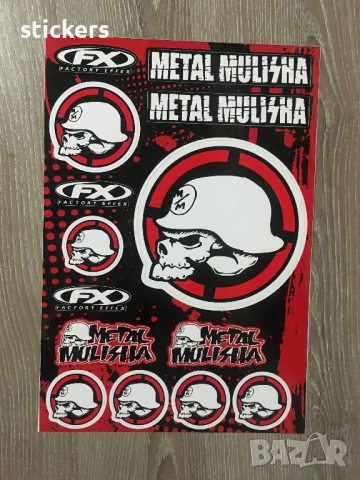 Стикери Metal Mulisha Метал Мулиша - лист А4 , снимка 5 - Аксесоари и консумативи - 45053437