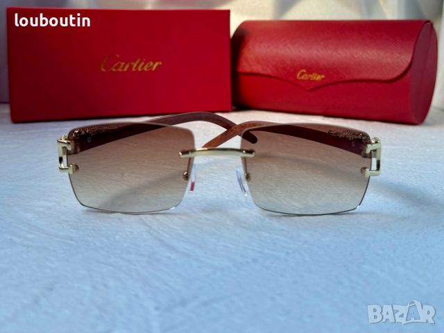Cartier висок клас слънчеви очила Мъжки Дамски слънчеви с дървени дръжки, снимка 10 - Слънчеви и диоптрични очила - 45505174