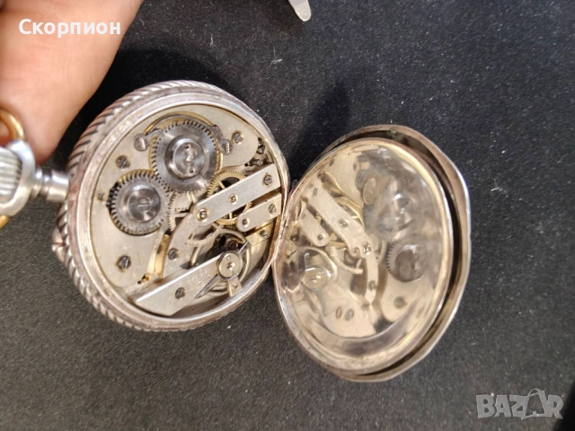 Швейцарски СРЕБЪРЕН джобен часовник 1900г. - 10 РУБИНА - ПРОМОЦИЯ, снимка 12 - Джобни - 51648205