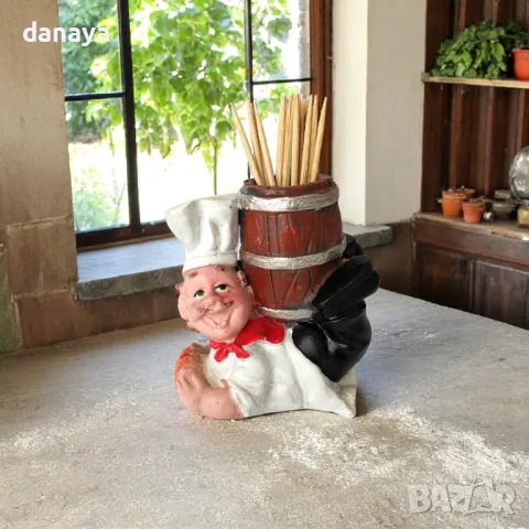 5911 Поставка за клечки за зъби Готвач, 8x7cm, снимка 3 - Прибори за хранене, готвене и сервиране - 50435974