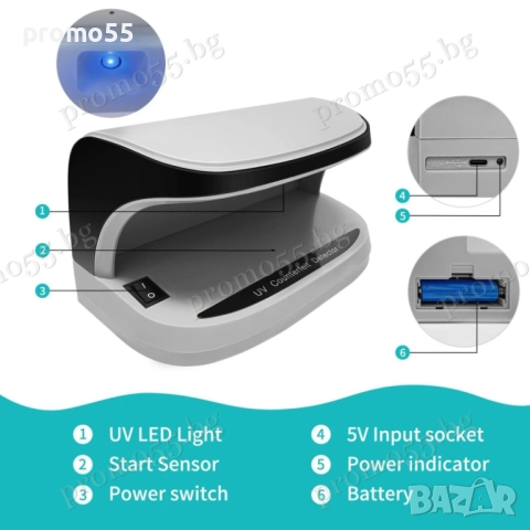 Преносима UV Лампа Детектор за Фалшиви Банкноти с Лед Светлина, снимка 5 - Друго търговско оборудване - 52596242