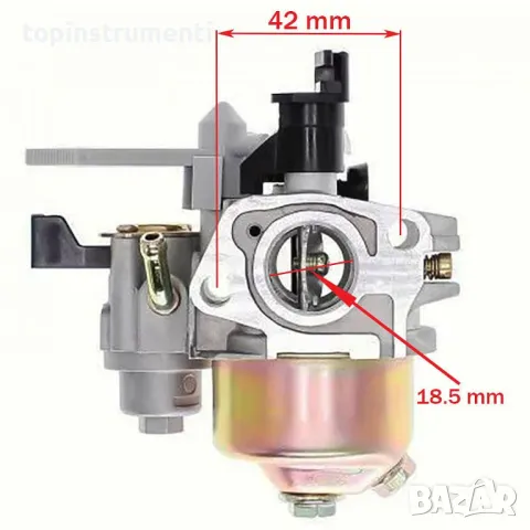 Карбуратор за мотофреза 5.5/7.5 к.с., с кранче за бензин, (01957), снимка 4 - Градинска техника - 47198209