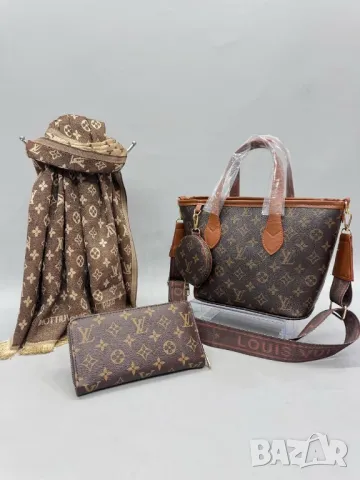 комплект шал, чанта и портмоне louis vuitton , снимка 3 - Чанти - 48775025