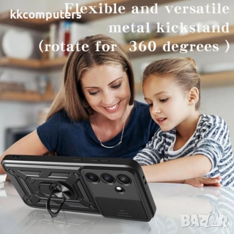 Samsung Galaxy S25 FE Удароустойчив Ring Holder/ Sliding Camera Cover Калъф и Протектор, снимка 10 - Калъфи, кейсове - 51832222