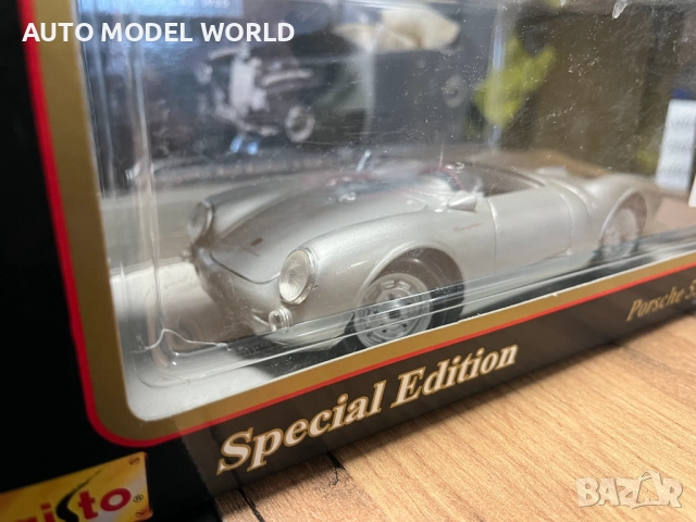 Метална колекционерска колички MAISTO PORSCHE 550 SPYDER мащаб 1:18, снимка 8 - Колекции - 52324656