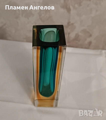 Рядък колекционерски модел Ваза - Мурано техника "Sommerso" , снимка 7 - Антикварни и старинни предмети - 53867532