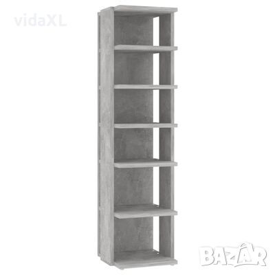 vidaXL Шкаф за обувки, бетонно сив, 27,5x27x102 см, инженерно дърво(SKU:808493, снимка 1 - Шкафове - 45877635