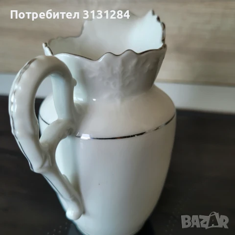 Антикварна кана за мляко ръчно рисувано със сребро  Carl Tiesch , снимка 5 - Антикварни и старинни предмети - 50507282