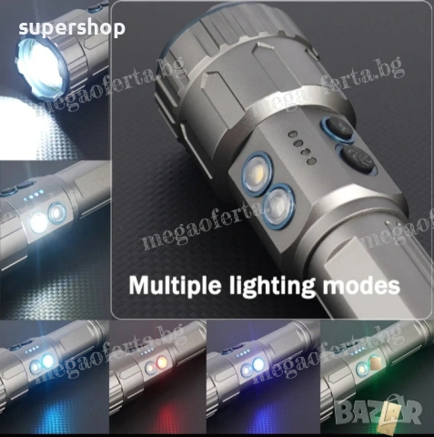 Мощен LED алуминиев фенер Функция Powerbank 5 цвята на светене, снимка 10 - Къмпинг осветление - 53167853
