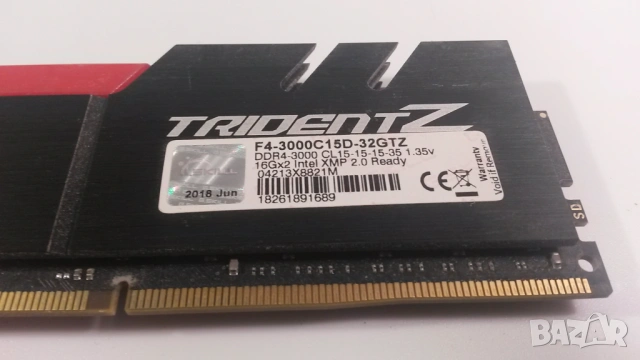 32 GB (2 по 16 GB) DDR4 RAM памет G.SKILL TridentZ F4-3000C15D-32GTZ, снимка 10 - RAM памет - 54255841