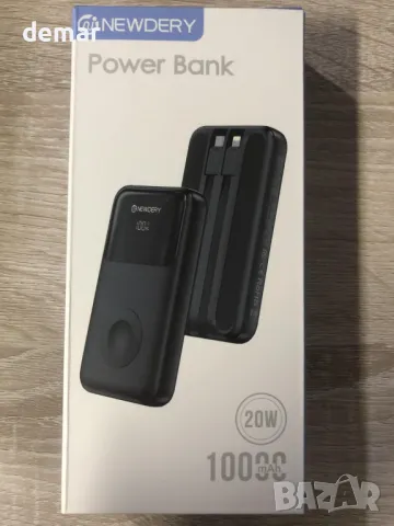 Външна батерия NEWDERY за Apple Watch, Вградени кабели, PD 20W (бяла, 10000 mAh), снимка 9 - Външни батерии - 49362309