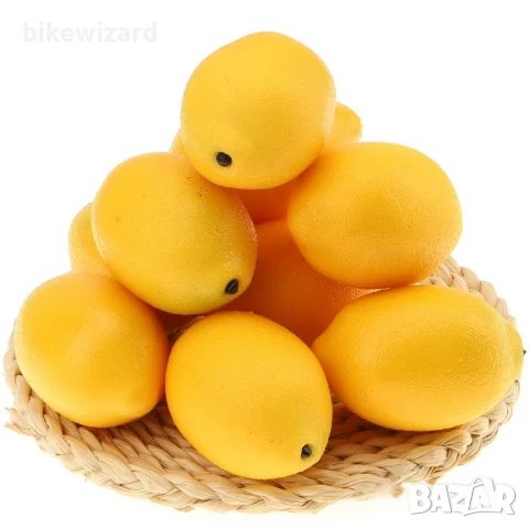 Gresorth 8 бр. изкуствени жълти лимони за декорация НОВИ