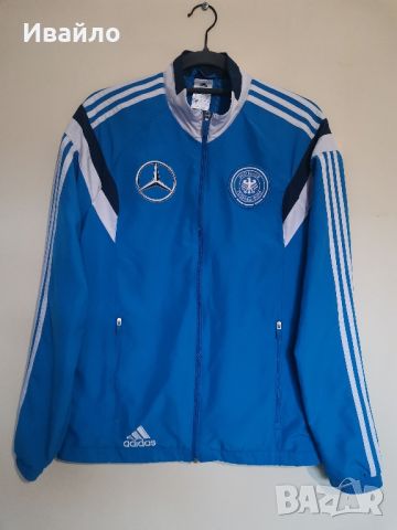 Adidas Deutschland DFB Trainingsjacke Gr. S Mercedes Benz blau Germany WM 2014., снимка 1 - Спортни дрехи, екипи - 45323926