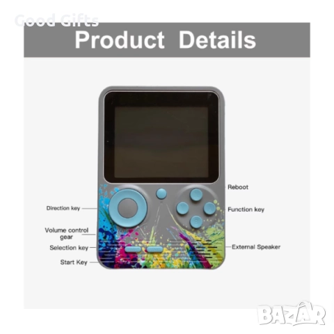 Ретро конзола G5 с 500 класически игри – преносима игрова конзола с TV връзка и цветен дисплей, снимка 10 - Други игри и конзоли - 52937652