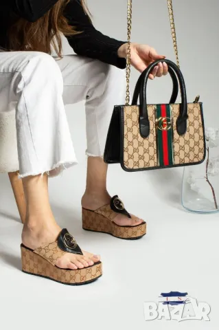 дамски чехли на платформа и чанта gucci , снимка 3 - Чанти - 46882218