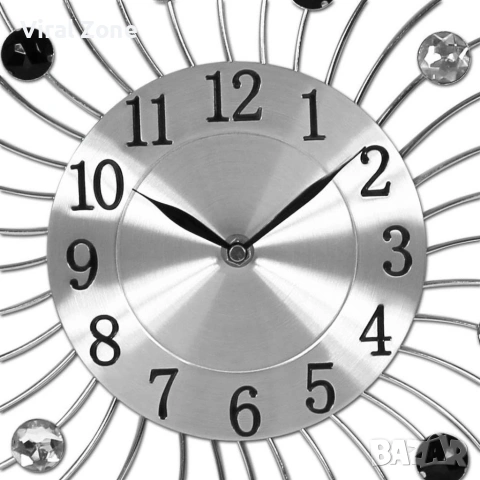 Модерен декоративен стенен часовник с кристали, 50 см, снимка 2 - Други стоки за дома - 53556099