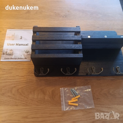 Кутия за ключове с 8 куки, рафт за съхранение, магнитен държач, снимка 7 - Етажерки - 52276582