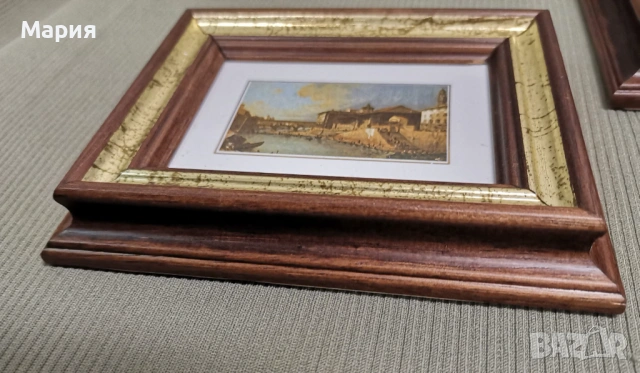 Тройка картини с рамки от дърво, снимка 2 - Колекции - 53040677