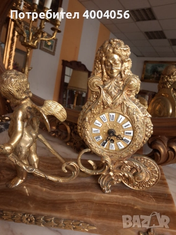 Каминен часовник, снимка 2 - Антикварни и старинни предмети - 53574216