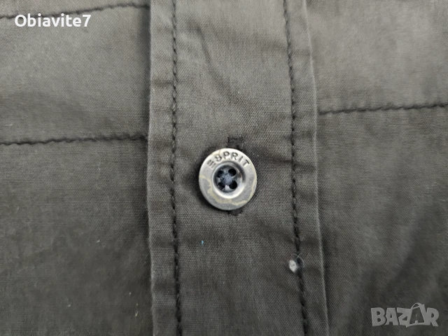 Кафява риза Esprit с метални копчета – размер L, снимка 4 - Ризи - 51402084