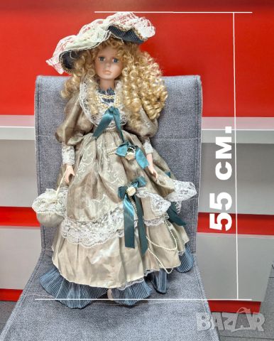 Стара колекционерска Порцеланова Кукла- 55 см., снимка 2 - Колекции - 46407721