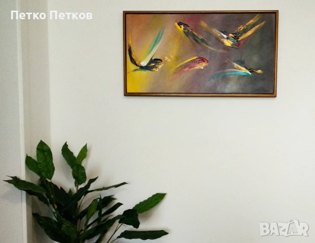 Абстрактни картини: Fugleflukt, снимка 2 - Картини - 53465127