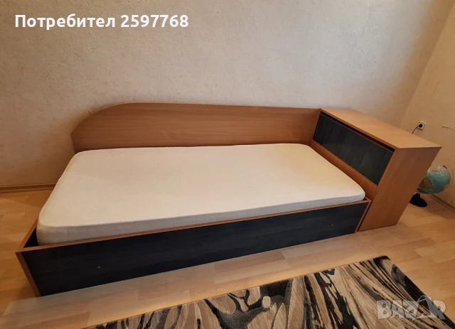 Единично легло с матрак,подматрачна рамка и ракла, снимка 2 - Спални и легла - 51135782