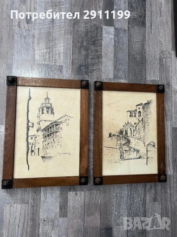 Антикварна картина, 6 бр., снимка 10 - Картини - 54243082