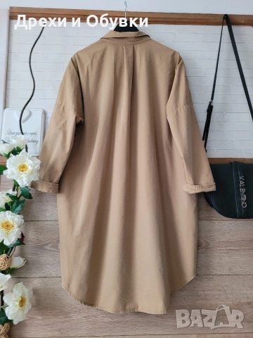 Кафява рокля тип риза ZARA , снимка 7 - Рокли - 54096031