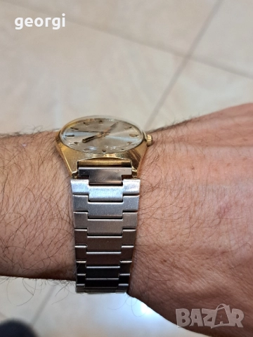 съветски позлатен часовник Poljot с метална верижка Полет , снимка 10 - Мъжки - 52668206