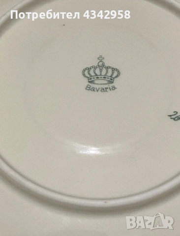 Антикварни порцеланови чинии Carl Schumann Bavaria (1918–1929 г.)  , снимка 3 - Антикварни и старинни предмети - 53648384