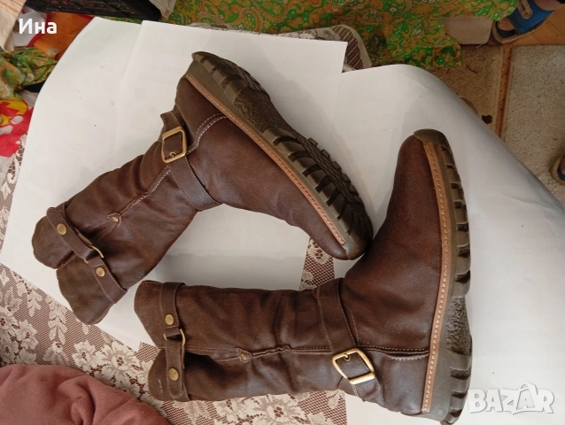 Тъмнокафяви ботуши на DOLCIR /холандска марка/ н.40 естествена кожа,, снимка 2 - Дамски ботуши - 53489619