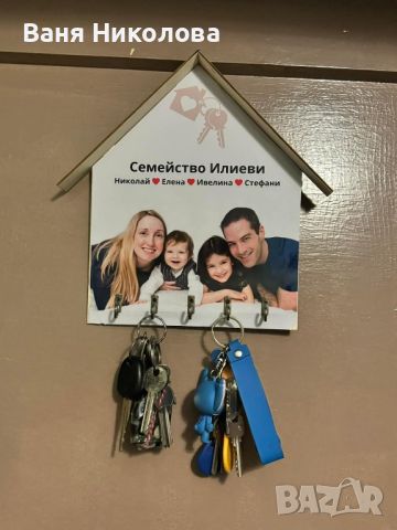 Къщичка за ключове с надпис и снимка на клиента, снимка 1 - Декорация за дома - 45718666