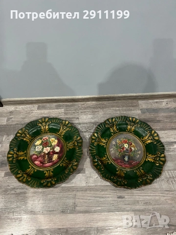 Антикварна декоративна купа / чиния, 2 бр.