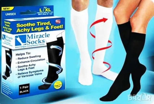 Magic miracle socks Еластични компресионни чорапи TV216, снимка 2 - Други - 49216548