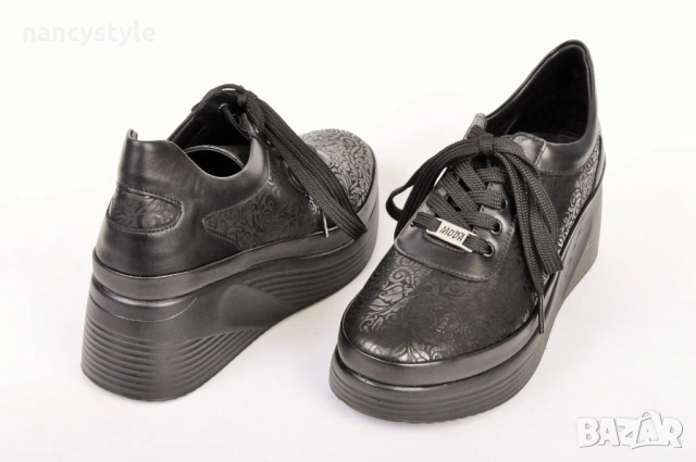 NEW! Черни дамски обувки на платформа, снимка 3 - Дамски ежедневни обувки - 53873406