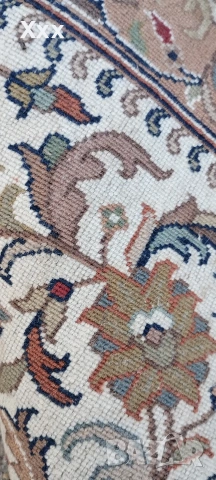 Ръчно тъкана вълнена персийска пътека.Иран(isfahan).Антика за ценители., снимка 8 - Пътеки - 53749168