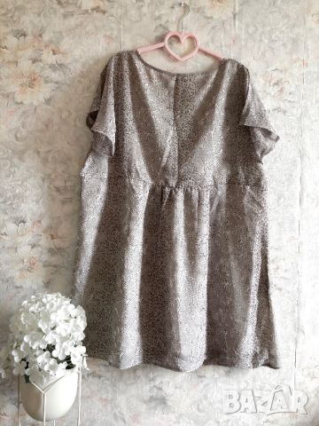 Голям размер дамска туника елегантна лятна макси р.48 XXL 2XL-3XL за едра дама шифон с подплата, снимка 9 - Туники - 45713309