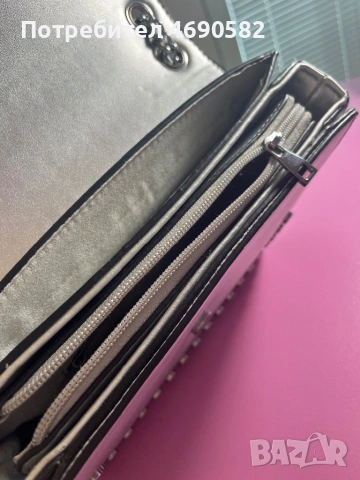 Сива чанта от еко кожа, снимка 4 - Чанти - 53046133