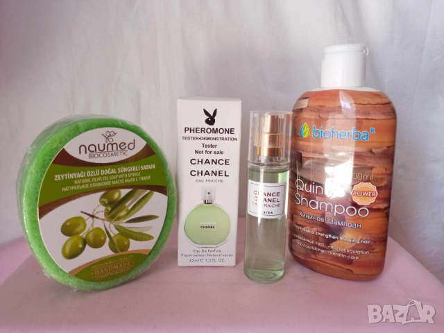 Промо комплект 933-ароматен сапун 135 гр.,шампоан и мини парфюм Chance Chanel