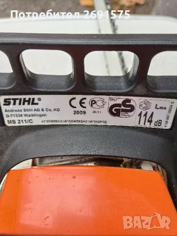 резачка Stihl ms211c, снимка 2 - Градинска техника - 47413609