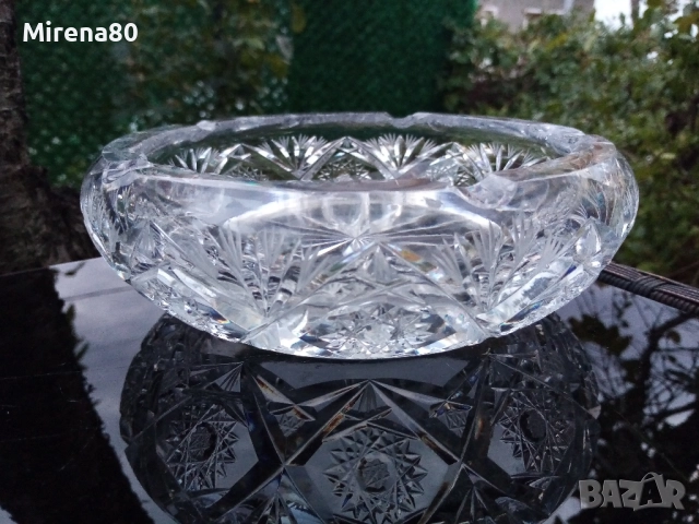 * BOHEMIA * - голям кристален пепелник !, снимка 4 - Антикварни и старинни предмети - 52155726