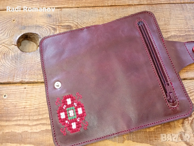 Ръчно изработен дамски кожен портфейл , снимка 2 - Портфейли, портмонета - 54046974