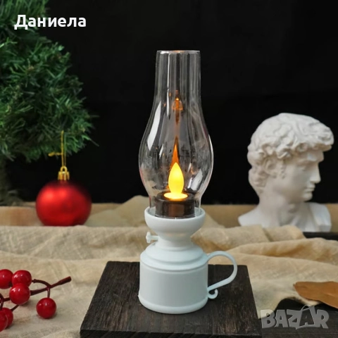 LED винтидж декоративна лампа с трептяща светлина, снимка 4 - Декорация за дома - 52812480