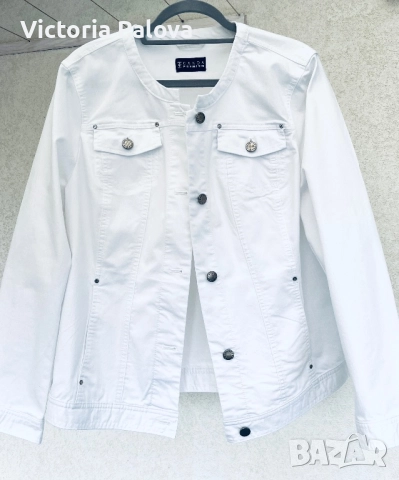 Класическо бяло яке деним премиум