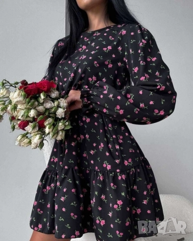 рокля с флорални мотиви , снимка 5 - Рокли - 51696222