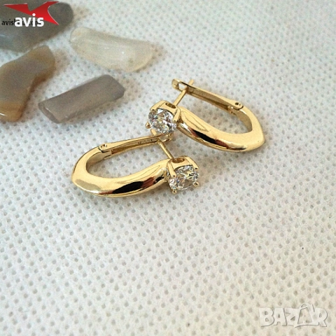 Обеци с 14К златно покритие 2141845